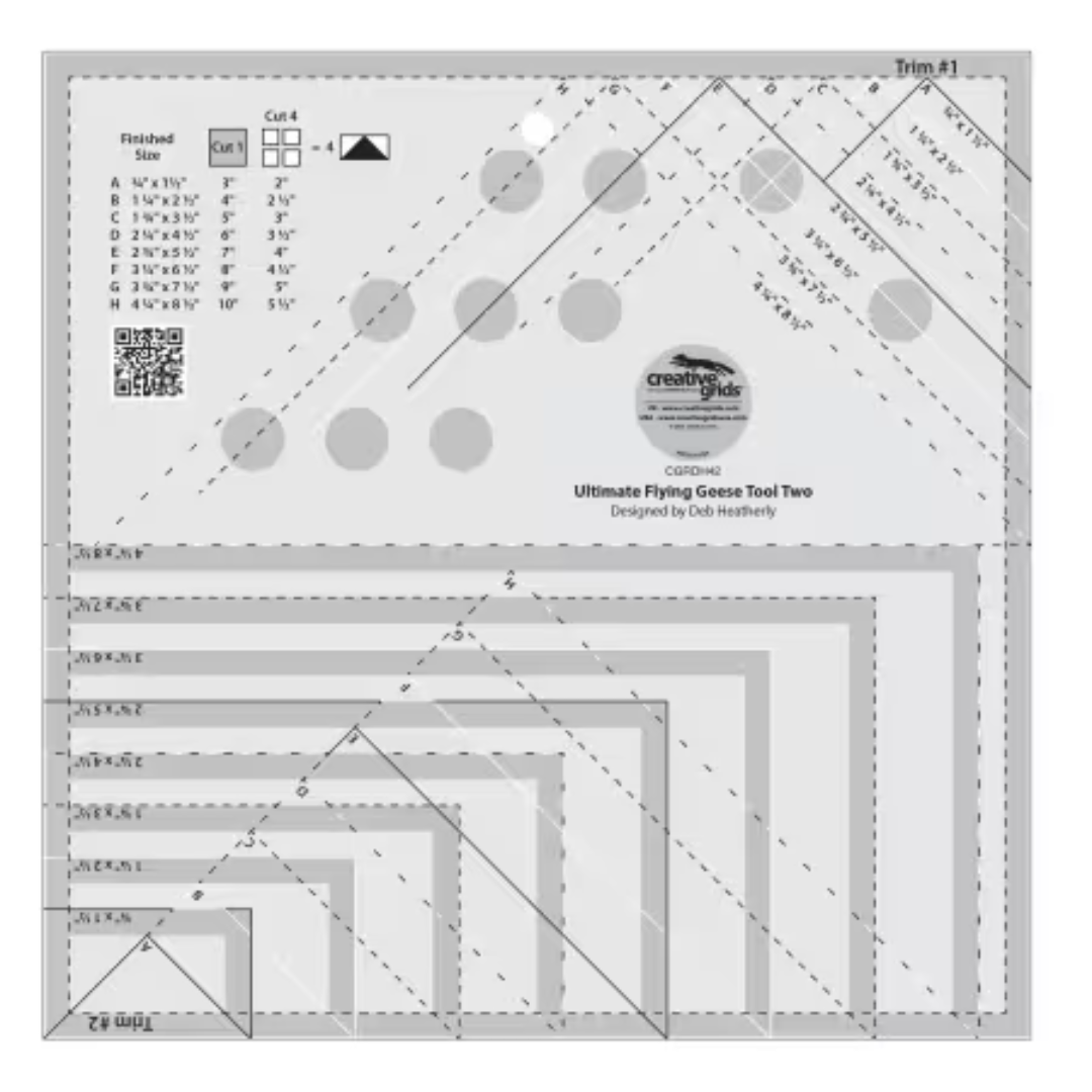 Flying Geese Ruler Chart.pdf Creative Grids - Ultimate Flying Geese Ruler Two CGRDH42 | The Wee ...