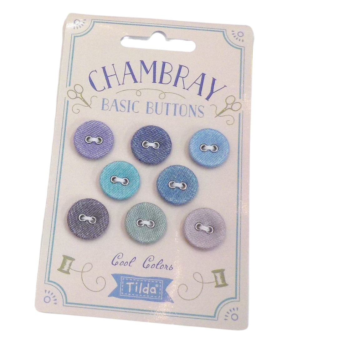 Tilda Basics - Chambray Buttons Cool | Free Shipping over $199
